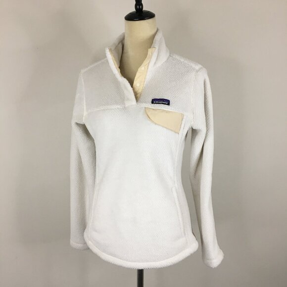 PATAGONIA White Fleece Textured Polartec Thermal Pro Breathable Active Pullover - Picture 1 of 12